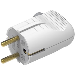 Spina elettrica 2P+T 10/16A salvaspazio standard franco-tedesco-francese uso domestico e professionale