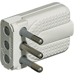 Kit spina corner salvaspazio 2P+T 10A bianco spinotti orientabili