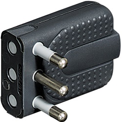 Spina Corner salvaspazio 2P+T 16A orientabile antracite per uso domestico e ufficio