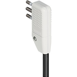 Spina angolare squadra 2P+T 10A bianca compatta per impianti elettrici domestici e industriali