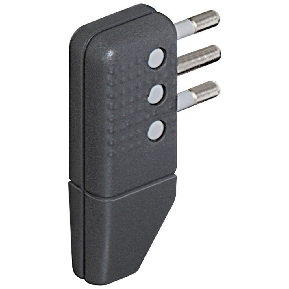Spina Corner a Squadra 2P+T 10A Salvaspazio Antracite per Impianti Elettrici