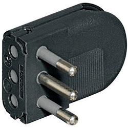 Kit spina salvaspazio 2P+T 10A antracite con uscita cavo regolabile e spinotti orientabili per uso elettrico domestico e professionale