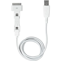 Kit connettori USB 3 in 1 mini USB micro USB 30 pin per ricarica e trasferimento dati