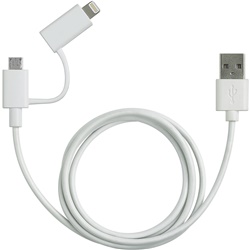 Kit connettore USB 2 in 1 micro USB e Apple 1 metro ricarica smartphone tablet