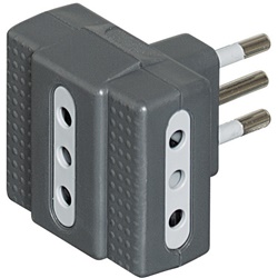 Adattatore Tris 3 Prese 10A Kit Alimentazione Elettrica Ambienti Residenziali Professionali
