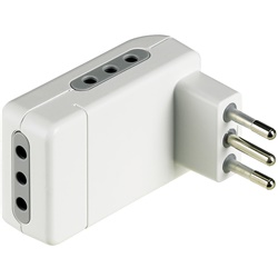 Adattatore salvaspazio Corner 3 prese 10A spina 10A bianco kit