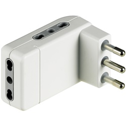 Adattatore salvaspazio Corner 3 prese bipasso 10/16A spina 16A bianco kit