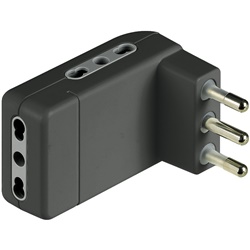 Kit adattatore Corner 3 prese bipasso 10/16A spina 16A antracite per impianti elettrici professionali