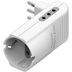 Kit adattatore salvaspazio Corner 2 prese 10A 1 presa tedesca P30 spina 10A bianco
