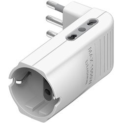 Adattatore salvaspazio Corner kit 2 prese bipasso 10/16A + 1 presa tedesca P30 16A bianco
