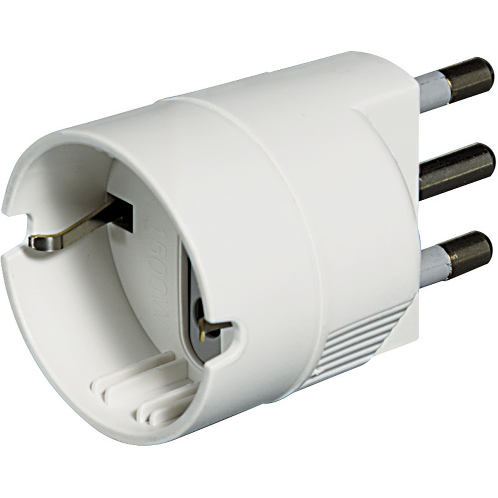 Adattatore spina 16A 2P+T presa standard tedesca bianco kit montaggio