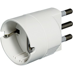 Adattatore spina 16A 2P+T presa standard tedesca bianco kit montaggio