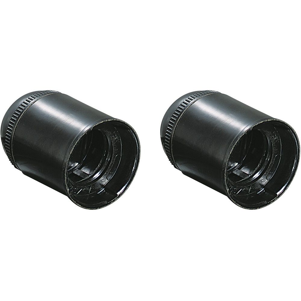 Kit 2 portalampade Edison E27 plastica nero per uso domestico e industriale