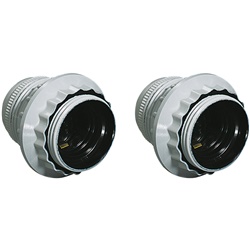Kit 2 portalampade Edison E27 filettati plastica bianco fissaggio ghiera