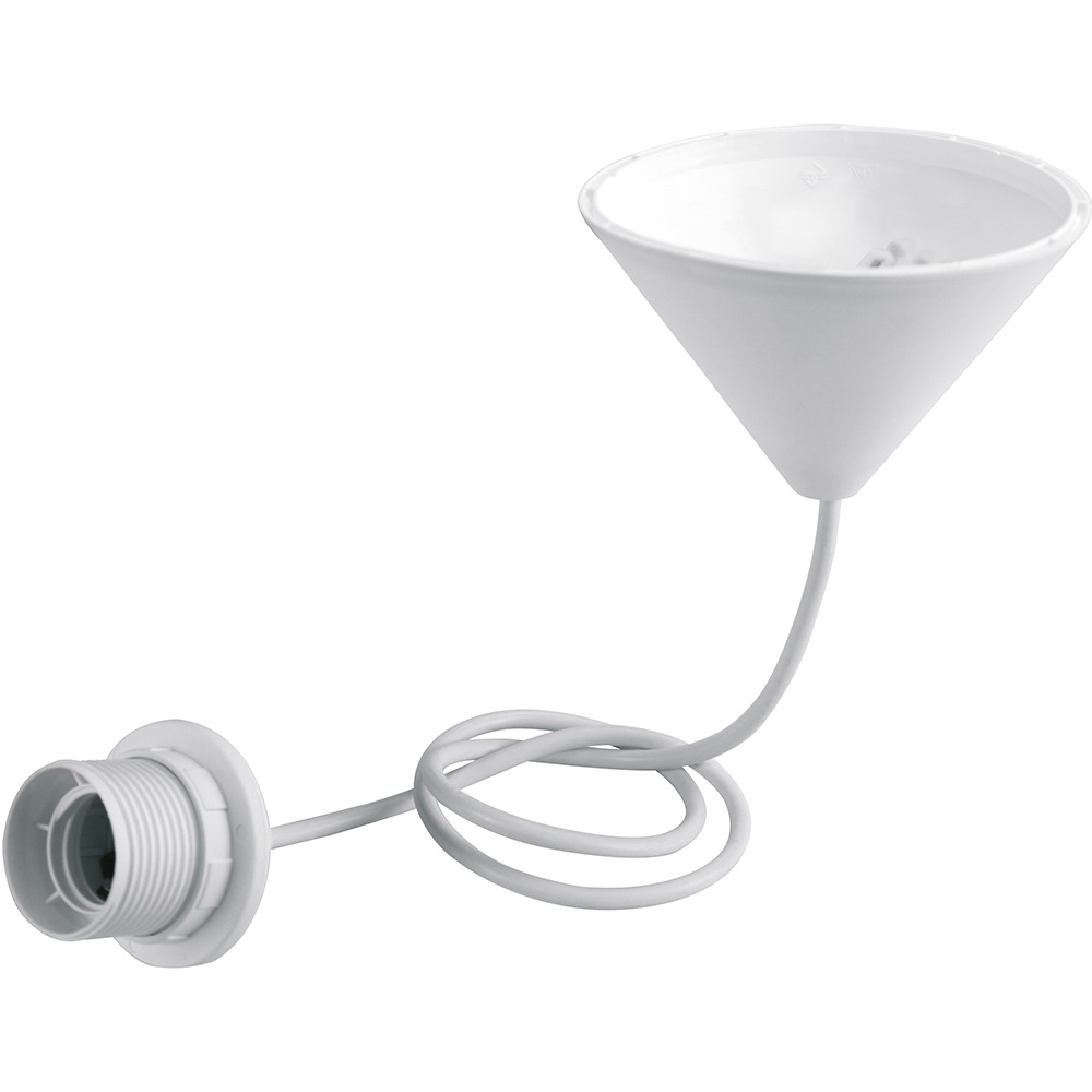 Kit portalampada a soffitto bianco con attacco E27 cavo 1m per illuminazione domestica e professionale