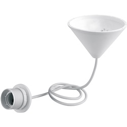 Kit portalampada a soffitto bianco con attacco E27 cavo 1m per illuminazione domestica e professionale
