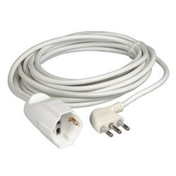 Prolunga elettrica 2P+T 5m 16A bianco uso domestico