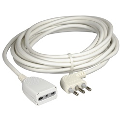 Prolunga elettrica 5m 2P+T 16A bianco uso domestico