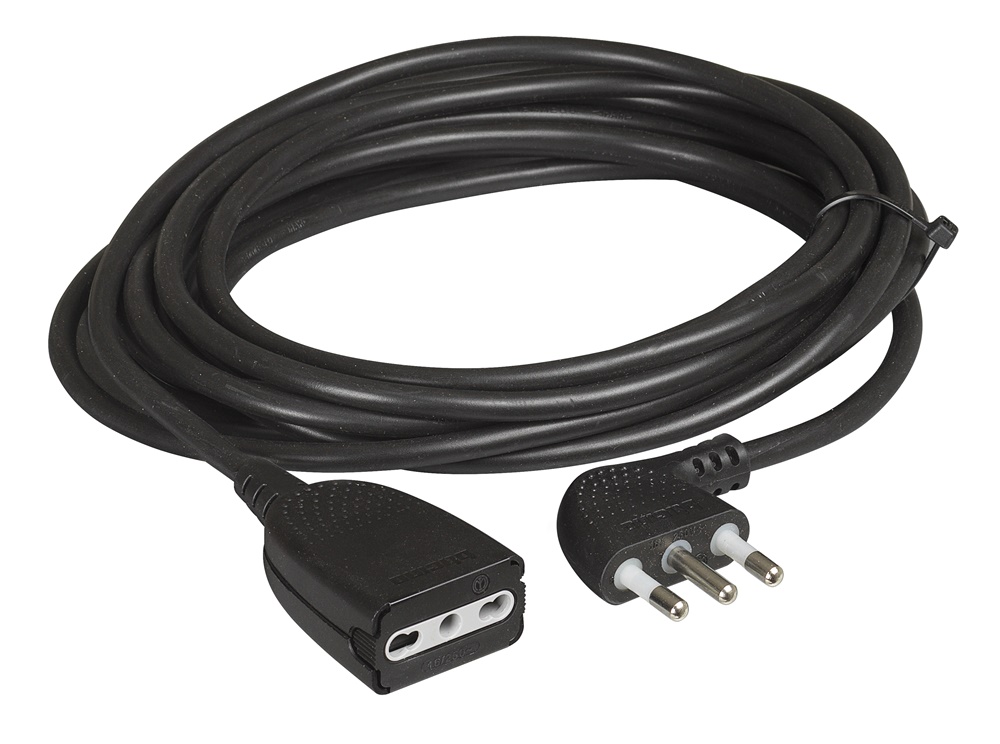 Prolunga elettrica 5m 2P+T 16A uso domestico nero