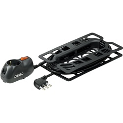 Prolunga elettrica 3m 16A 2 prese bipasso 10/16A 1 presa tripolare P30 interruttore antracite uso domestico e lavoro