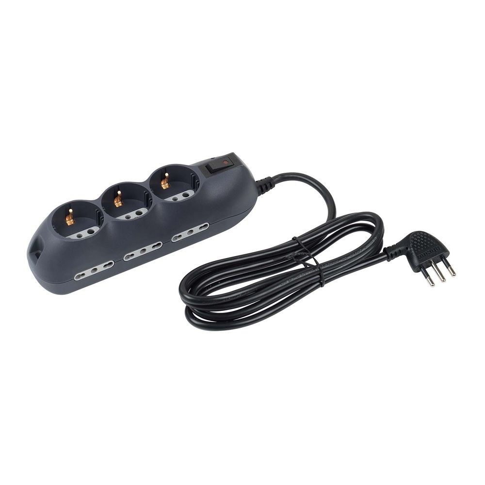Multipresa elettrica 9 posti bipasso 10/16A con interruttore, uso domestico e professionale