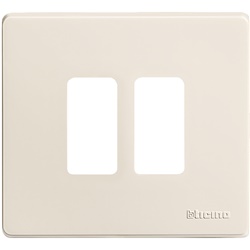 Placca Magic 2 moduli resina per scatola tonda installazione incasso