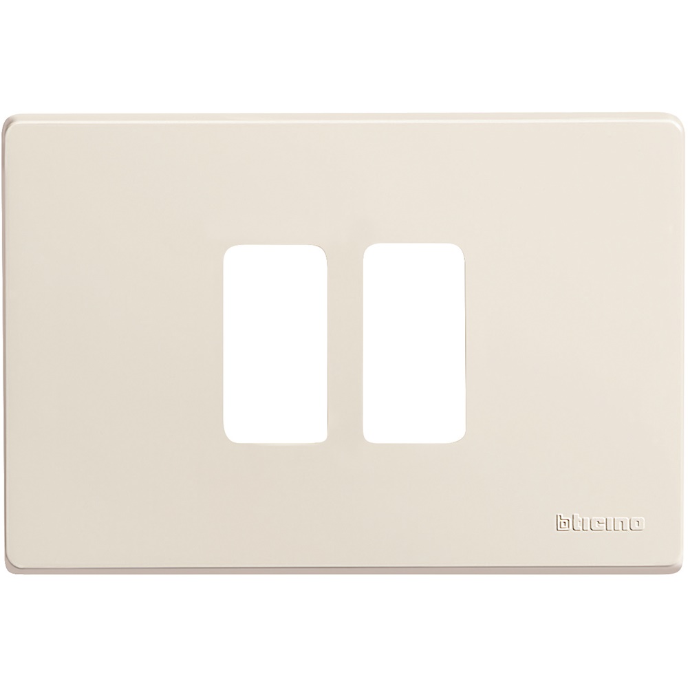 Placca Magic 2 moduli resina per scatola tonda installazione civile