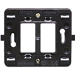 Supporto modulare 2 posti per scatola tonda installazioni elettriche incasso resistente e compatto