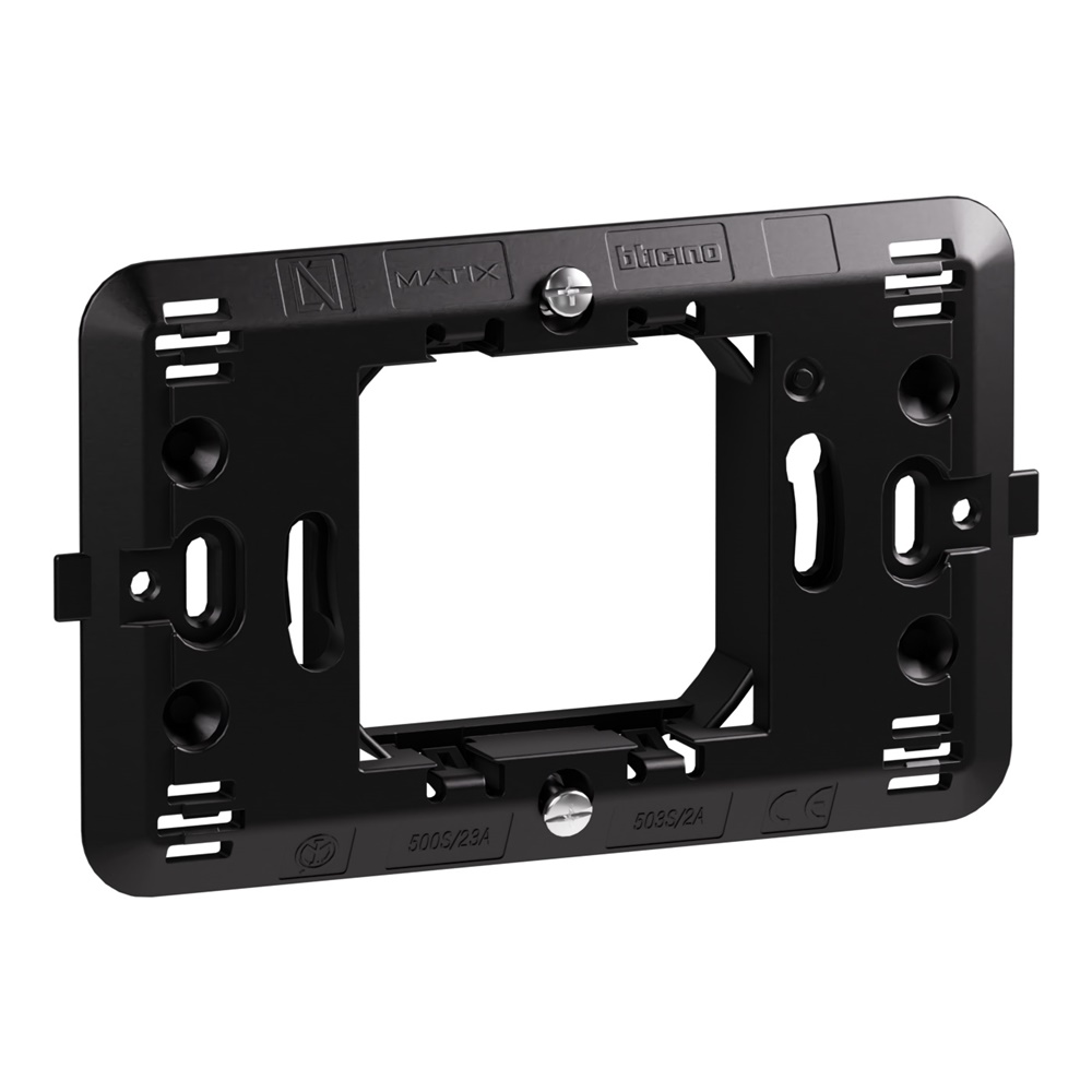 Supporto modulare MATIX 2 moduli centrali per scatola tonda incasso elettrico