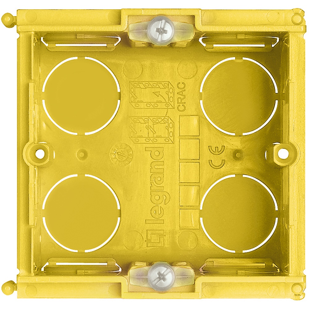 Scatola da incasso 2 posti 71x71x53,5 mm per installazioni elettriche muratura residenziale e commerciale
