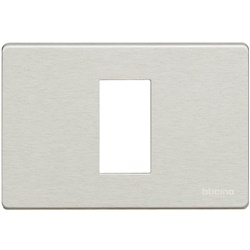 Placca 1 posto alluminio naturale design moderno incasso residenziale