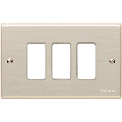 Placca Magic 3 moduli alluminio anodizzato incasso elettrico