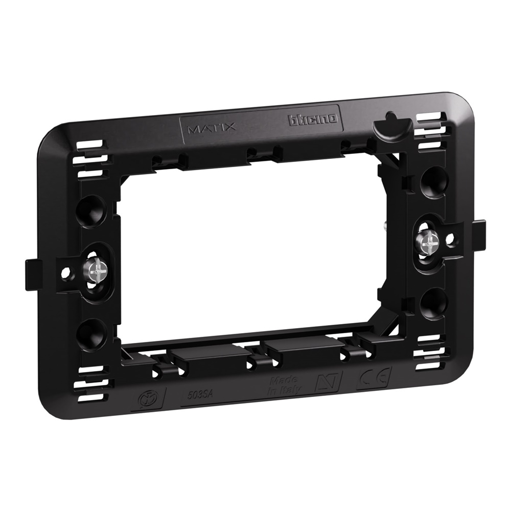 Supporto elettrico Matix 3 moduli per scatole incasso installazione modulare