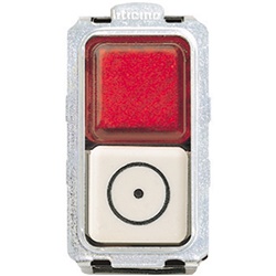 Pulsante elettrico 1P NO con portalampada segnalazione 24V rosso per impianti controllo elettrico