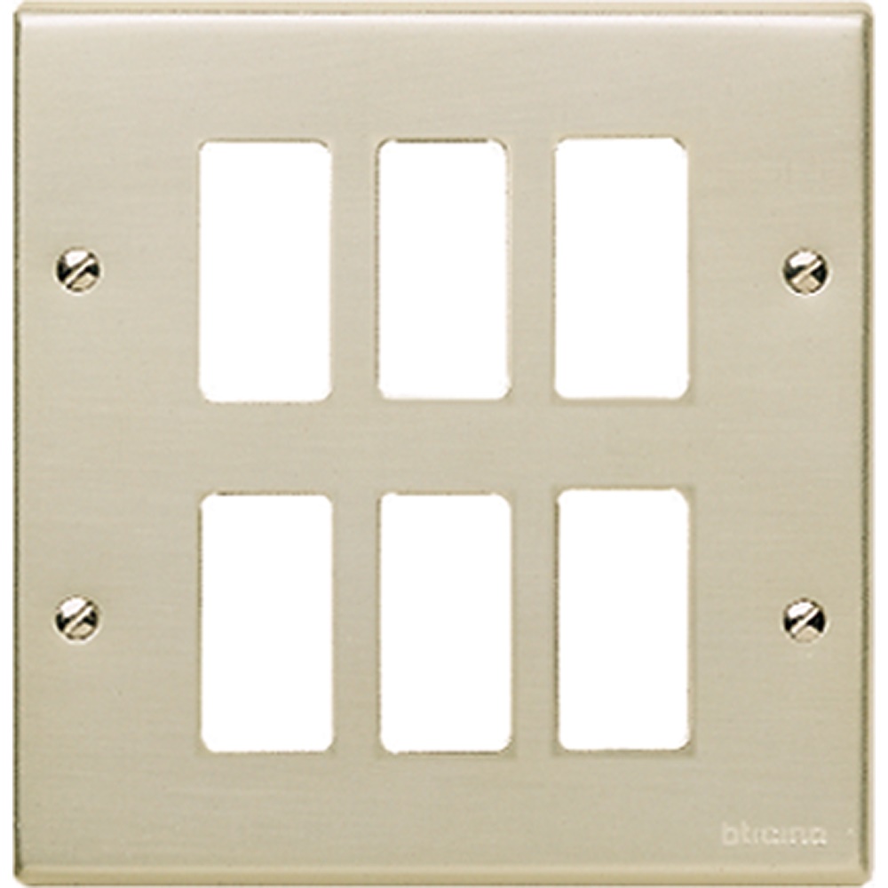 Placca Magic 6 posti alluminio anodizzato per supporto 506R