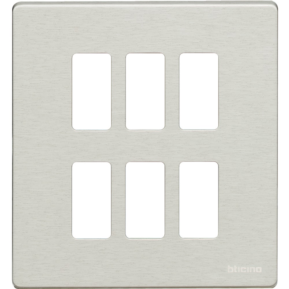 Placca alluminio 3+3 posti MAGIC per scatola 506E/506NP