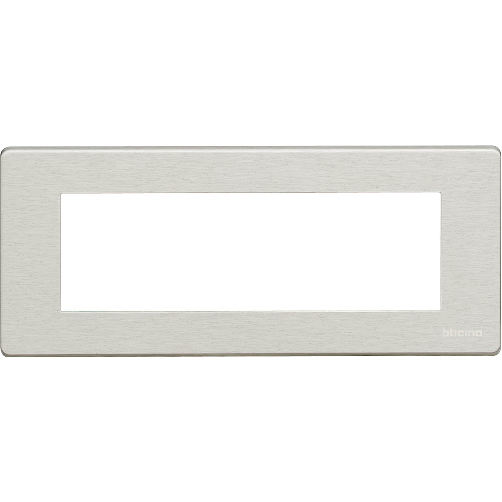 Placca 6 posti alluminio naturale incasso frutti Màtix