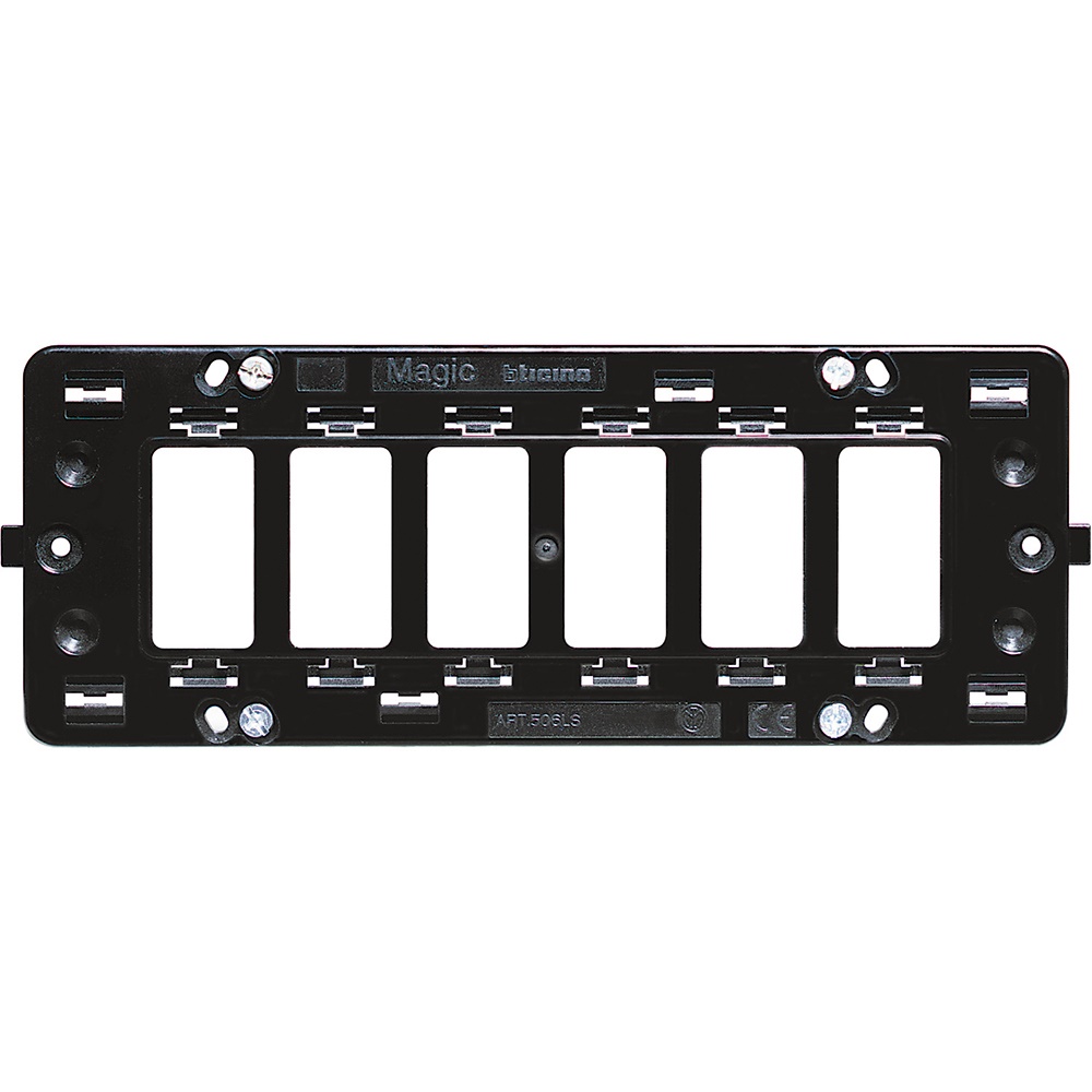 Supporto modulare MAGIC 6 poli separati per installazioni elettriche professionali incasso