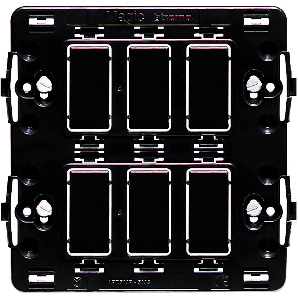 Supporto modulare MAGIC 3+3 poli separati per impianti elettrici professionali
