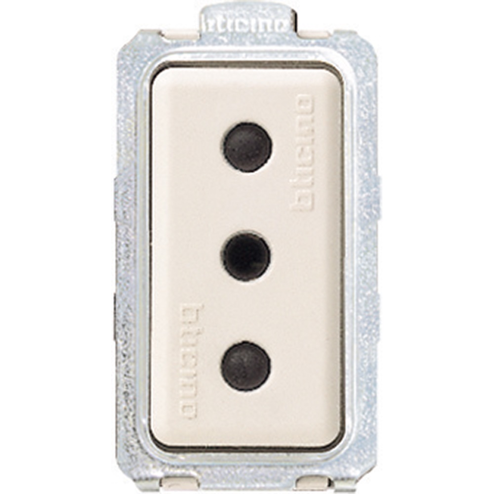 Presa elettrica MAGIC 2P+T 10A 250V con alveoli protetti interasse 19mm per impianti domestici e professionali
