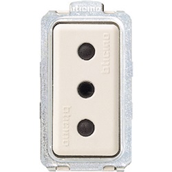 Presa elettrica MAGIC 2P+T 10A 250V con alveoli protetti interasse 19mm per impianti domestici e professionali