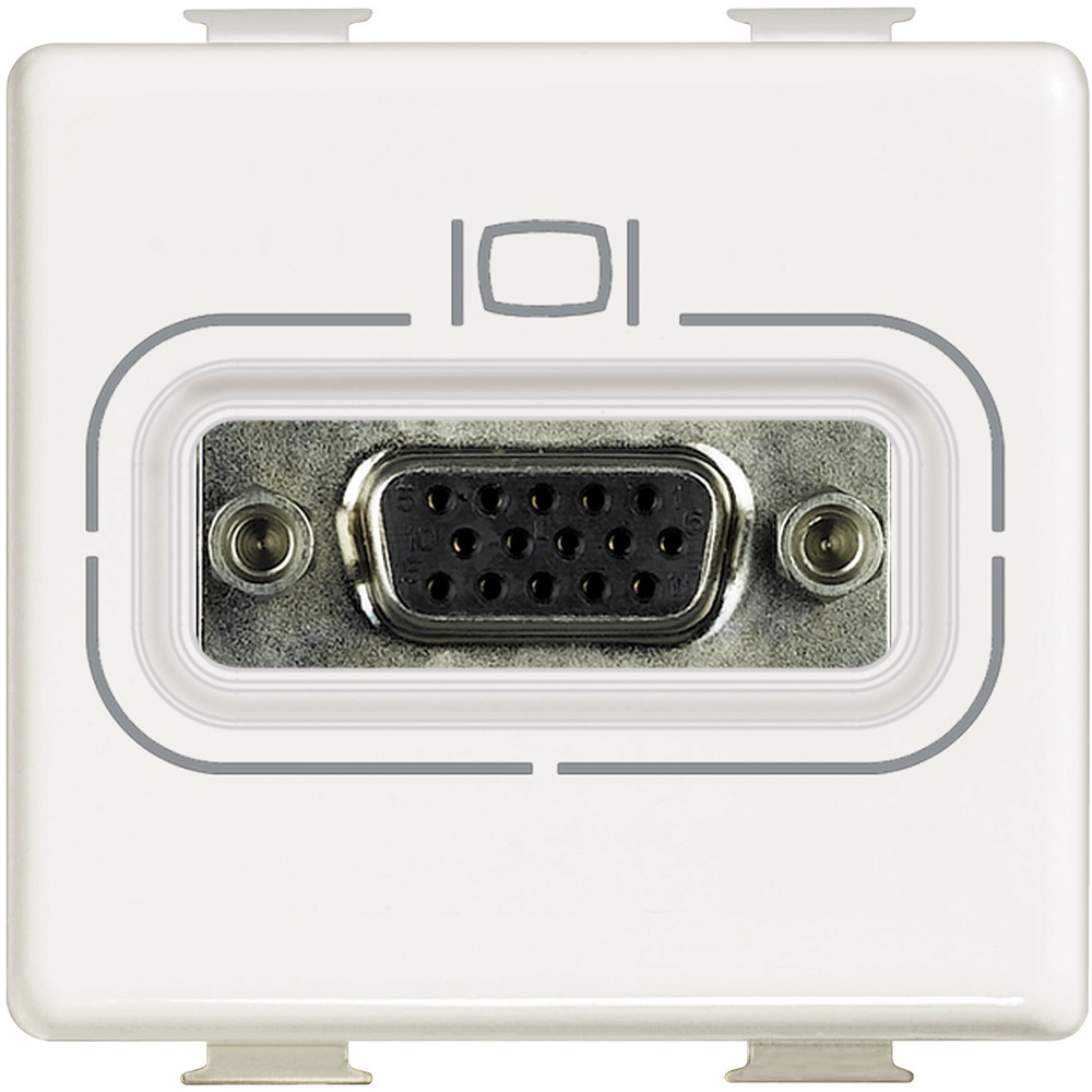 Presa video HD15 Matix bianca compatta per installazioni elettriche segnale video affidabile