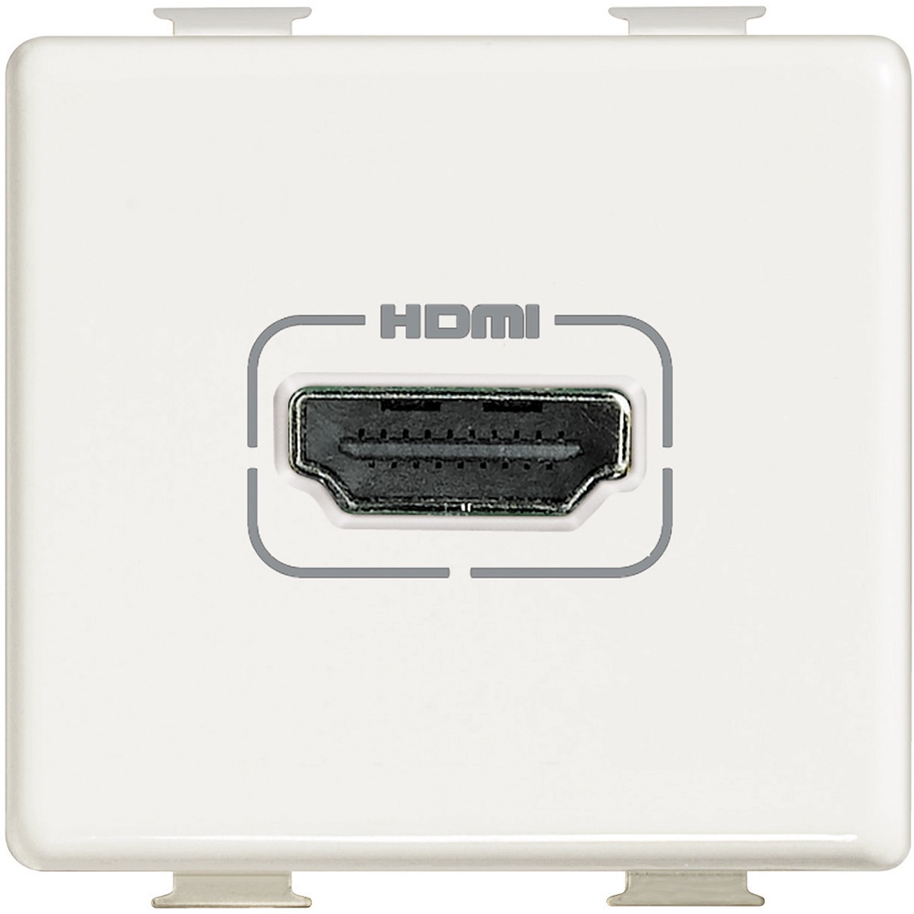 Presa HDMI 2.0 preconnessa 2 moduli bianca per impianti residenziali e professionali