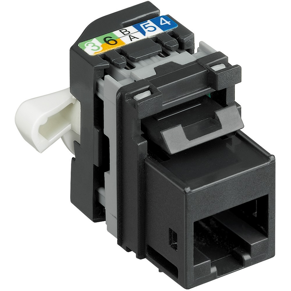 Connettore RJ45 Keystone CAT5E UTP senza attrezzi per cablaggio rete LAN interno nero