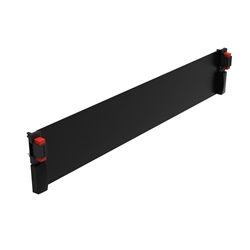 Pannello cieco 2 unità lamiera nero RAL9005 quick fix per contenitori modulari 19”