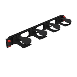 Pannello passacavi 1U Quick Fix con 4 anelli guidacavi per quadri elettrici nero RAL9005