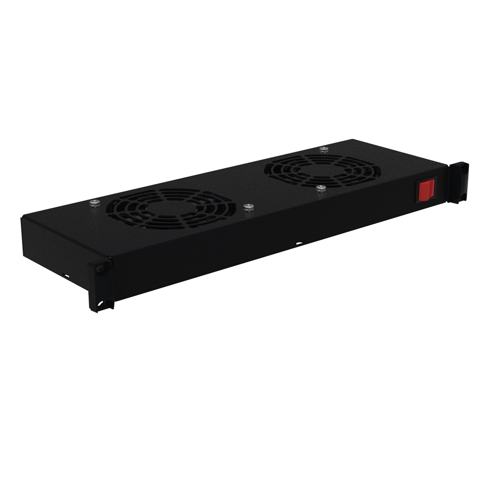 Pannello ventilazione 2 ventole precablato per armadi elettrici modulari 19 profondità 150 mm