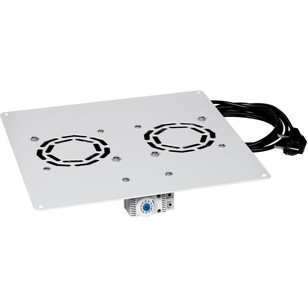 Kit ventilazione quadro elettrico 2 ventole termostato 230V soffitto armadio