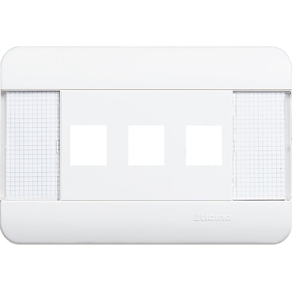 Placca autoportante 3 posti bianca Keystone per installazioni elettriche domestiche e professionali
