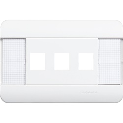 Placca autoportante 3 posti bianca Keystone per installazioni elettriche domestiche e professionali